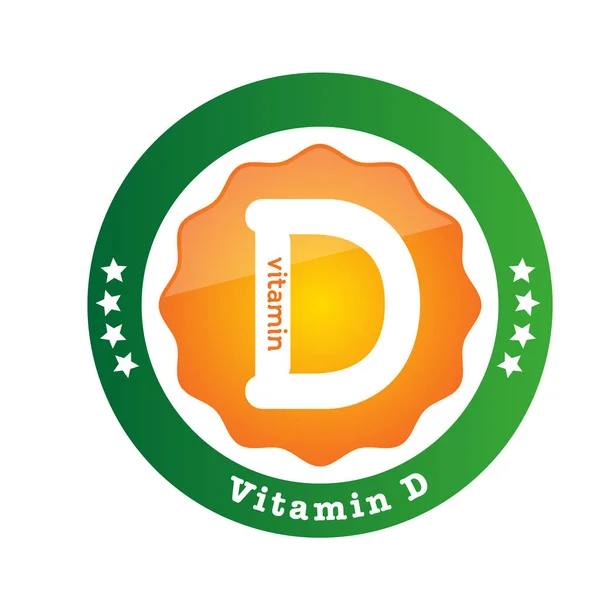 Vitamin D koleksi ikon matahari bersinar ditetapkan, cholecalciferol. tetes emas Vitamin kompleks drop. Ilustrasi Medical for Heath Vector - Stok Vektor