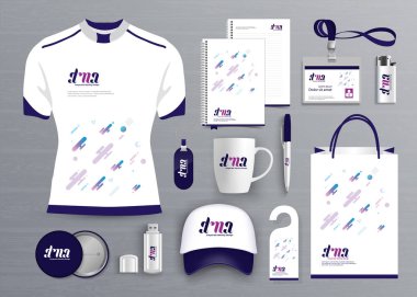 Hediye öğeleri iş kurumsal kimlik, vektör soyut renk promosyon Hatıra Eşyası tasarımı çapraz çizgiler için origami elemanları ile. bağlantı dijital teknoloji şirketi kırtasiye seti, 