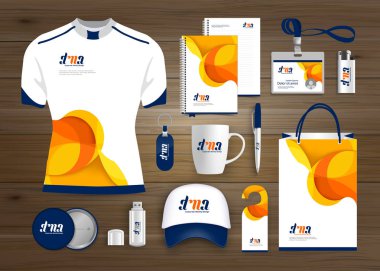 Hediye öğeleri iş kurumsal kimlik, vektör soyut renk promosyon Hatıra Eşyası tasarımı çapraz çizgiler için origami elemanları ile. bağlantı dijital teknoloji şirketi kırtasiye seti, 