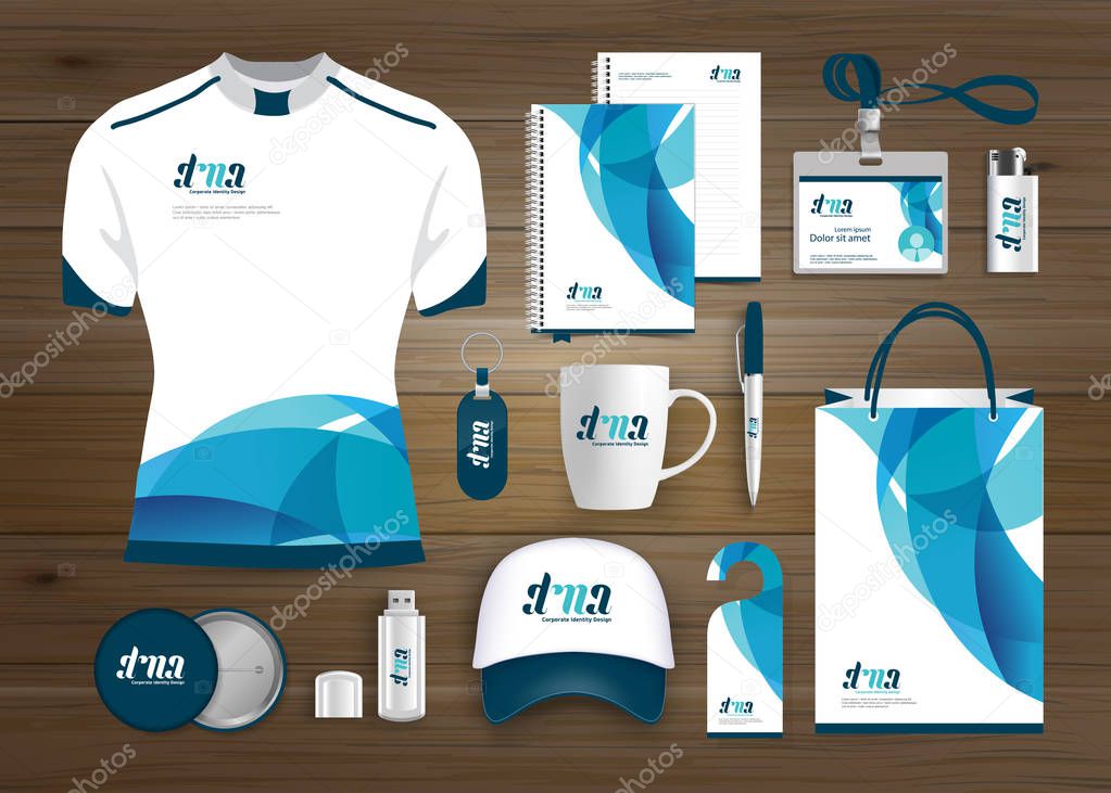 Gift Items business corporate identity, Vector abstract Color promotional souvenirs design with origami elements for diagonal lines. link digital technology company Stationery set,