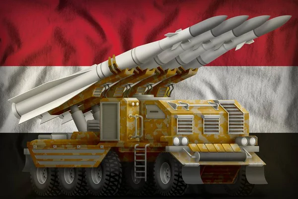 Tactical Short Range Ballistic Missile Sand Camouflage Egypt Flag Background — Stock Photo, Image