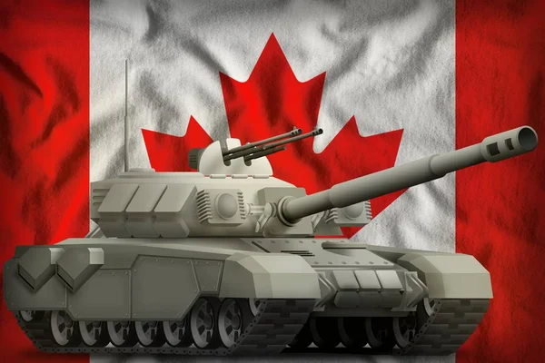 Nehéz Harckocsi Kanadai Zászlót Háttér Illusztráció — Stock Fotó