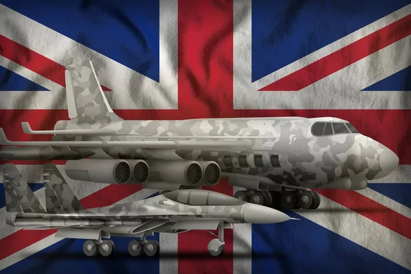 Air Forces Grey Camouflage United Kingdom Flag Background United Kingdom — Stock Photo, Image