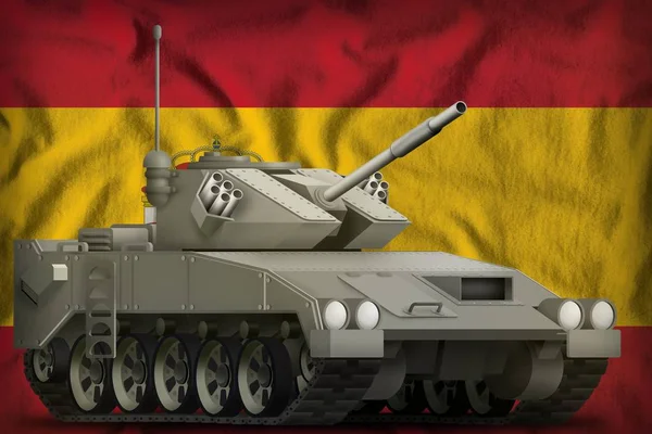 Lehký Tank Apc Pozadí Vlajky Španělska Obrázek — Stock fotografie