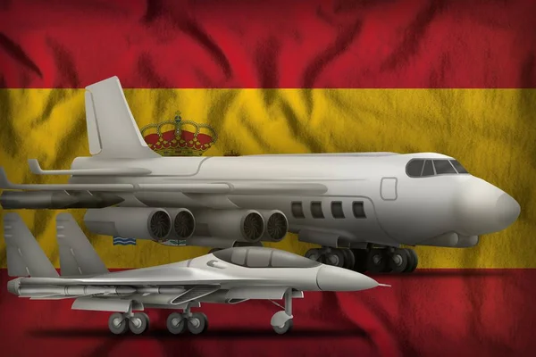 Forças Aéreas Fundo Bandeira Espanha Espanha Conceito Das Forças Aéreas — Fotografia de Stock