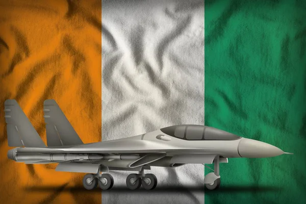 Fighter Interceptor Cote Ivoire Flagga Bakgrund Illustration — Stockfoto