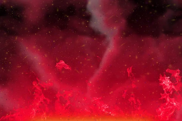 Абстрактная Фантазия Красный Огонь Дым Красочный Фон Искрами Дымом — стоковое фото