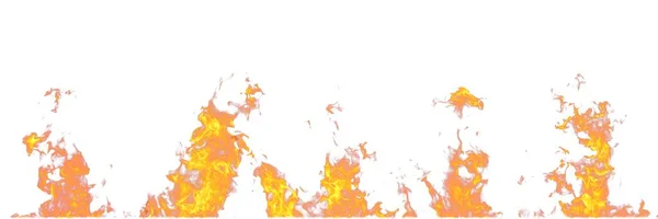 Echte Flammen Auf Weißem Hintergrund Vereinzelt Attrappe Von Flammen — Stockfoto