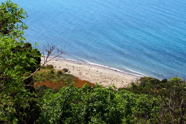 Wilder Sandstrand Der Schwarzmeerküste Auf Der Krim Einem Schönen Sommertag — Stockfoto
