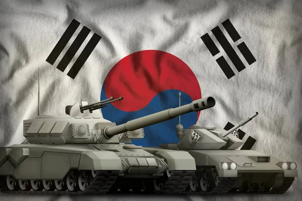 Tanques República Corea Corea Del Sur Fondo Bandera República Corea —  Fotos de Stock