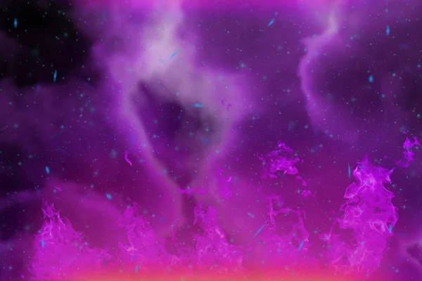 Fantasy Abstrakcja Fioletowy Ognia Dymu Kolorowe Tła Iskrami Oparów — Zdjęcie stockowe