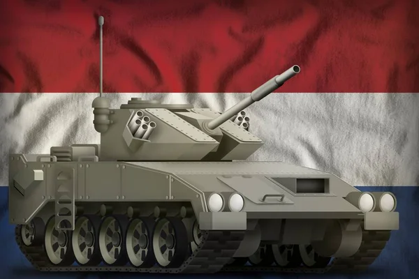 オランダの旗の背景に軽戦車 Apc イラストレーション — ストック写真