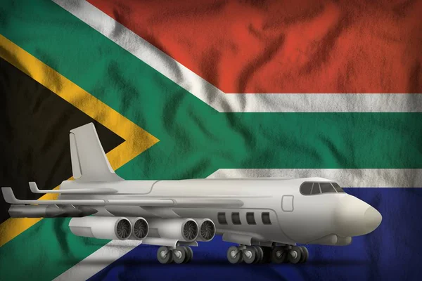 Bomber Auf Dem Hintergrund Der Südafrikanischen Flagge Illustration — Stockfoto