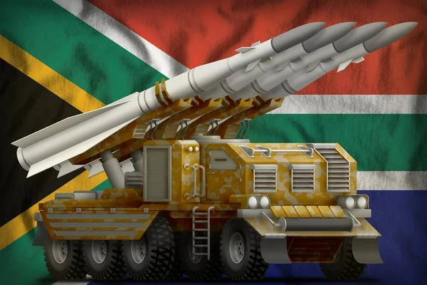 Tactische Korte Afstand Ballistische Raket Met Zand Camouflage Achtergrond Van — Stockfoto