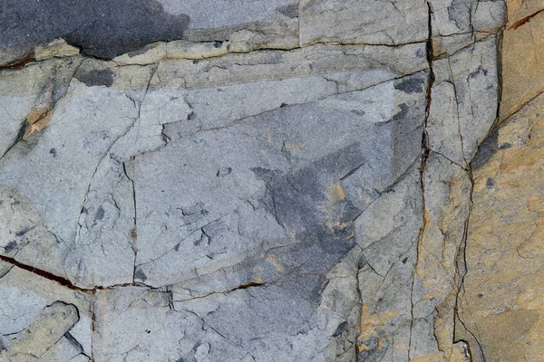 Grau Meer Klippe Stein Oberflächenstruktur Mit Rissen — Stockfoto