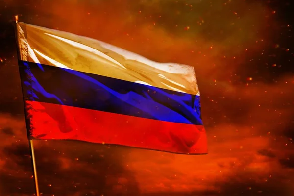 러시아 깃발을 크림슨 스카이 러시아 — 스톡 사진