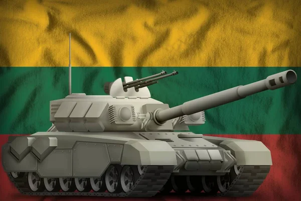 リトアニアの旗の背景に重戦車 イラストレーション — ストック写真