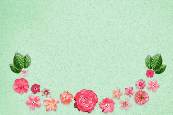 Hermoso Marco Diseño Flores Con Vacío Centro Fondo Papel Diseño — Foto de Stock