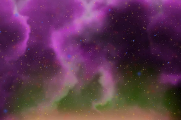 Абстрактные Фантазии Розовое Пространство Звезды Красочный Фон Искрами Облаками — стоковое фото