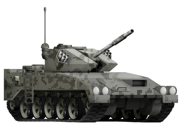 Lehký Tank Apc Pixel Městské Kamufláž Izolovaného Objektu Bílém Pozadí — Stock fotografie
