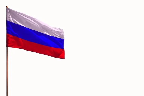 Rusland Vlag Wapperen Geïsoleerd Mockup Met Plek Voor Tekst Witte — Stockfoto