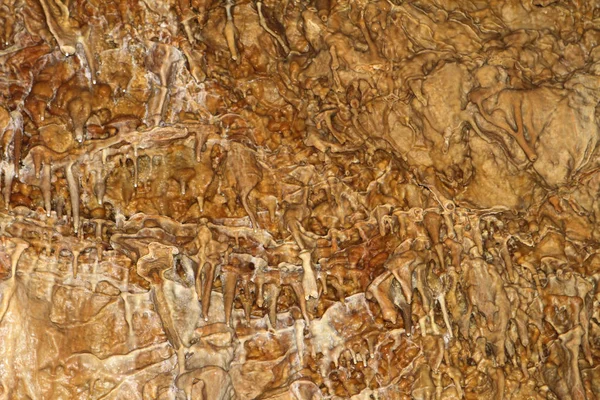 Belle Grotte Naturelle Avec Des Murs Couleur Renard Des Formations — Photo
