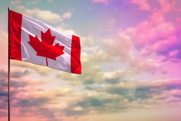 Flatternde Kanada Flaggen Attrappe Mit Dem Ort Für Ihren Text — Stockfoto