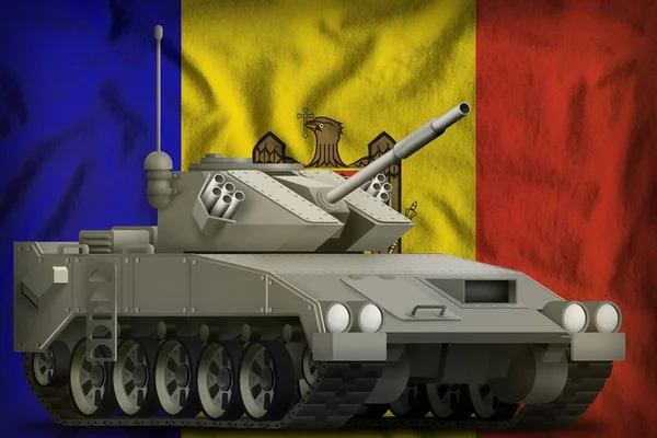 Moldova Bayrağı Arka Üzerinde Hafif Tank Apc Çizim — Stok fotoğraf