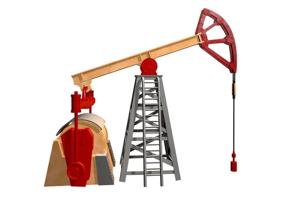 Промышленная Иллюстрация Изолированная Цветная Нефтяная Скважина Белом Фоне Иллюстрация — стоковое фото