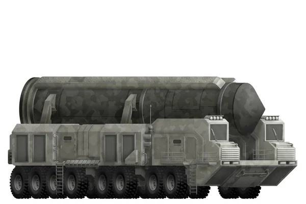 Intercontinentale Ballistische Raket Met Grijs Camouflage Geïsoleerde Object Een Witte — Stockfoto