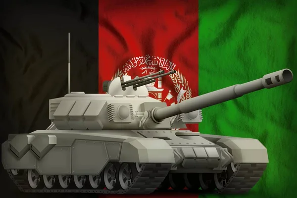 Afganistan Bayrağı Arka Üzerinde Ağır Tank Çizim — Stok fotoğraf