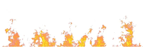 真正的火焰在白色背景下被隔离 5火焰样机 — 图库照片