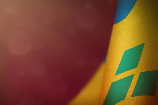 Drapeau Suspendu Saint Vincent Les Grenadines Pour Honorer Journée Des — Photo