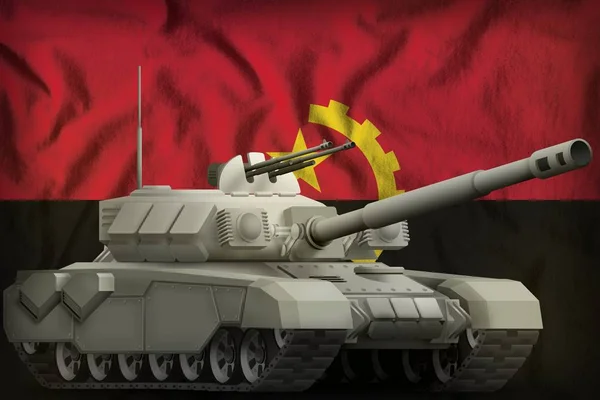 アンゴラの旗の背景に重戦車 イラストレーション — ストック写真