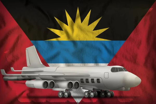 Bombardeiro Fundo Bandeira Antígua Barbuda Ilustração — Fotografia de Stock