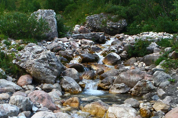 Río Montaña Agua Manantial Maravilloso Arroyo Pedregoso Norte Del Cáucaso —  Fotos de Stock