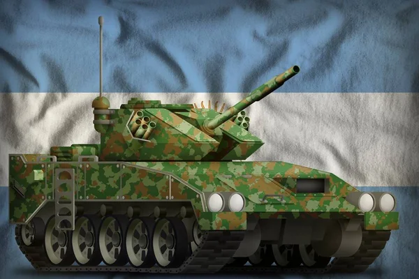 Lichte Tank Apc Met Zomer Camouflage Achtergrond Van Vlag Argentinië — Stockfoto