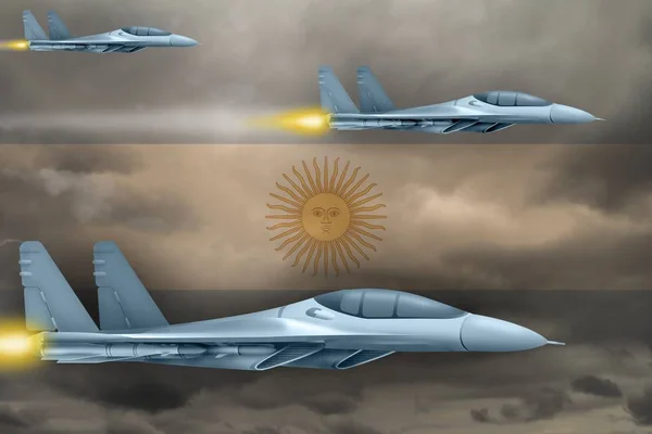 Argentína Légi Csapás Koncepció Modern Háború Repülőgépek Támadás Argentin Lobogó — Stock Fotó