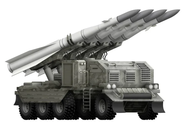 Taktiska Kort Räckvidd Ballistiska Missiler Med City Kamouflage Isolerade Objekt — Stockfoto
