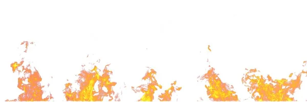 Echte Flammen Auf Weißem Hintergrund Vereinzelt Attrappe Von Flammen — Stockfoto