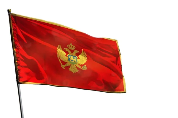 Flatternde Montenegro Flagge Isoliert Auf Weißem Hintergrund — Stockfoto