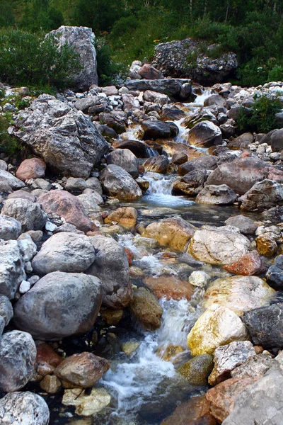 Foto Natureza Rio Montanha Água Nascente Belo Riacho Petroso Norte — Fotografia de Stock