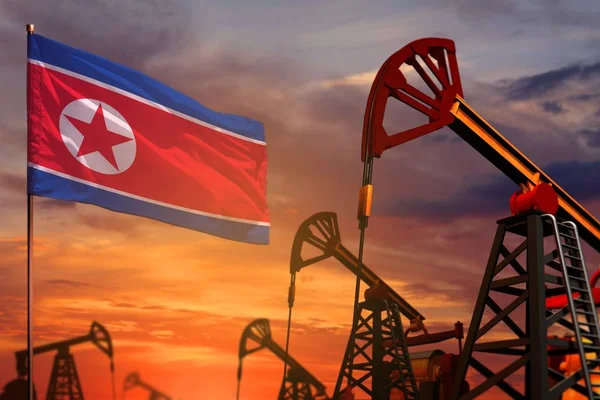 Demokratik Kore Halk Cumhuriyeti Kuzey Kore Petrol Sanayi Kavramı Endüstriyel — Stok fotoğraf