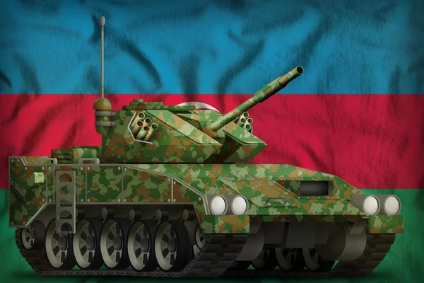 Könnyű Harckocsi Apc Nyári Álcázás Azerbajdzsán Zászló Háttér Illusztráció — Stock Fotó