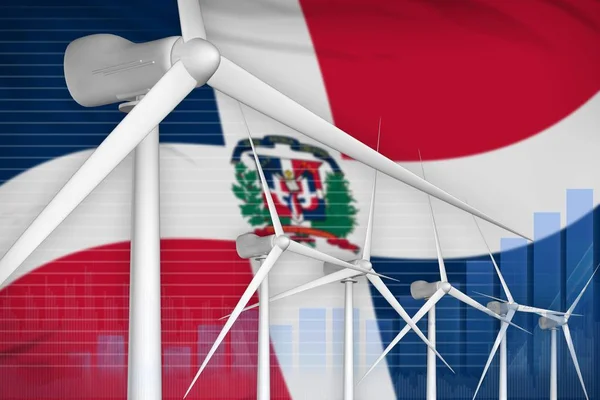 ドミニカ共和国風エネルギー電力デジタル グラフ コンセプト 再生可能エネルギー産業の図 イラストレーション — ストック写真