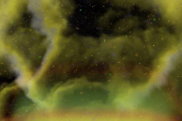 Sarı Alan Yıldız Renkli Arka Plan Ile Kıvılcım Fantezi Bulutlar — Stok fotoğraf