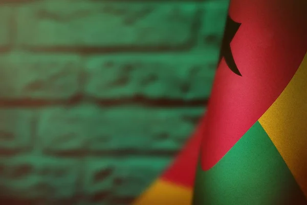 Guinea Bissau Hängt Flagge Ehren Des Veteranentages Oder Gedenktages Auf — Stockfoto