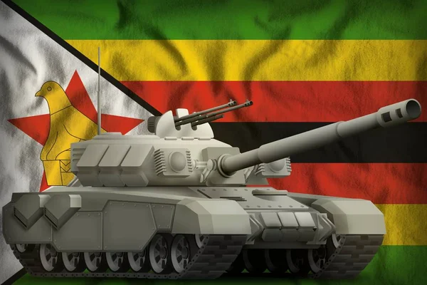 Těžký Tank Pozadí Vlajka Zimbabwe Obrázek — Stock fotografie