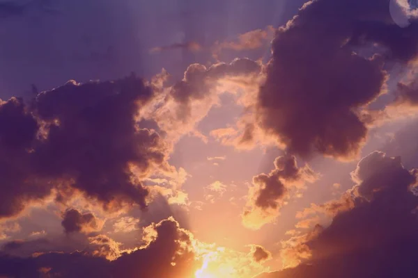 Belo Pôr Sol Brilhante Nuvens Nascer Sol Para Usar Como — Fotografia de Stock