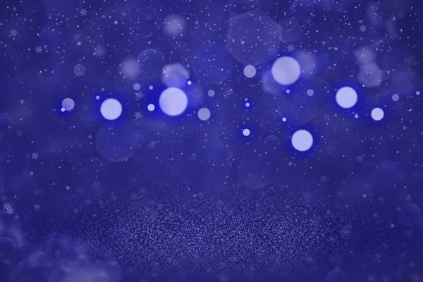 Bleu Fantastique Lumineux Fond Abstrait Paillettes Lumières Avec Des Flocons — Photo